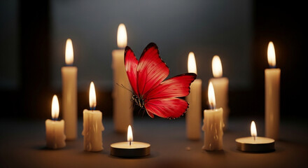 burning candles in church