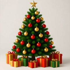 Beautiful Xmas Tree with Sparkling Holiday Lights