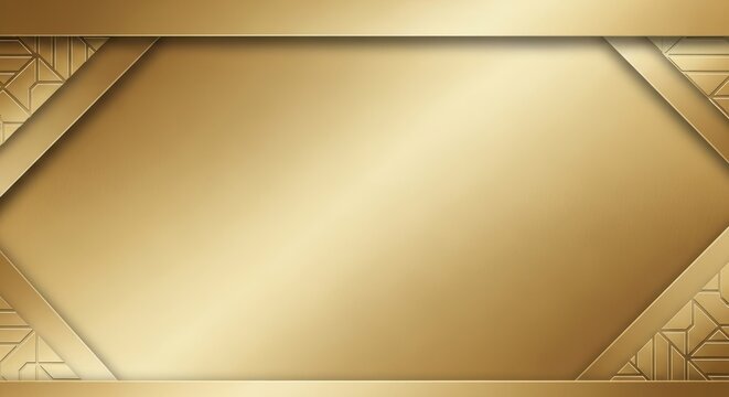 Luxurious gold frame template with ornate details for invitations or presentations