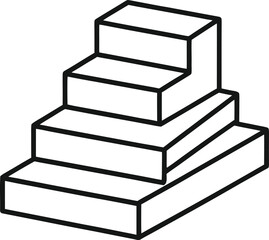Outline step platform vector icon on white background