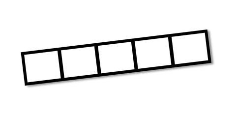 Five Segment Oblique Photo Frame Template with Shadow Effect