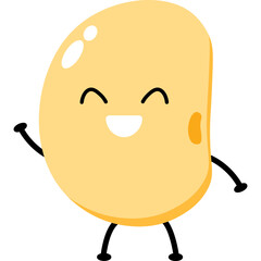 Cute Soybean Cartoon Character
