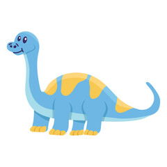 brontosaurus dinosaur animal flat style