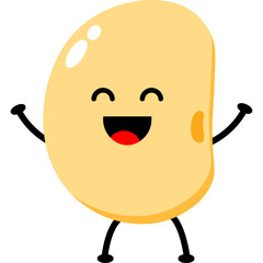 Cute Soybean Cartoon Character