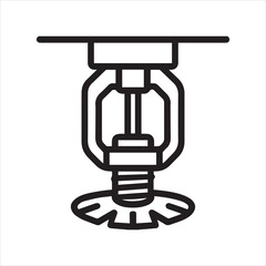 Fire sprinkler head vector outline icon