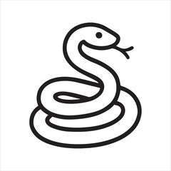 Coiled snake outline icon vector