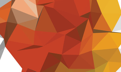 Geometric abstract background with warm orange, yellow, and brown tones in a low-poly polygonal style.
