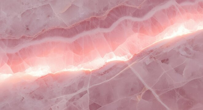 Elegant pink onyx texture with luminous veining and natural crystalline pattern background