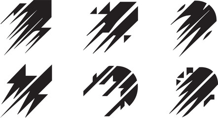 Abstract racing speed line elements, black and white racing checkered, dynamic motion arrows speed trails and abstract speed graphics 