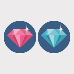 A pair of sparkling gem icons, representing luxury and beauty, perfect for businesses in the jewelry industry or digital projects related to wealth and elegance.