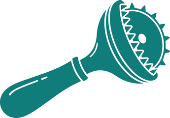 2D flat vector icon of a hand-held coconut scraper tool in flat minimal single-color vector design