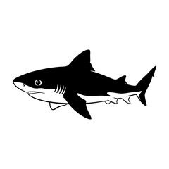 Baby Shark Swimming Silhouette Vector Graphic