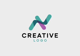 The image showcases a creative logo design with intertwined shapes in vibrant colors, perfect for innovative brands looking to make a bold statement in their identity.