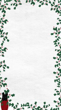 Cute Christmas Mistletoe Frame Animation Background