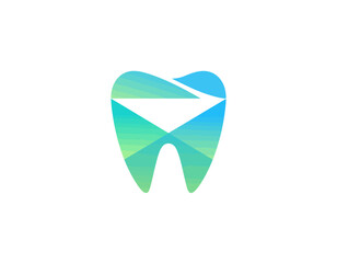 A creatively designed tooth icon featuring unique gradient colors, symbolizing dental health and care, making it ideal for dental businesses and branding.