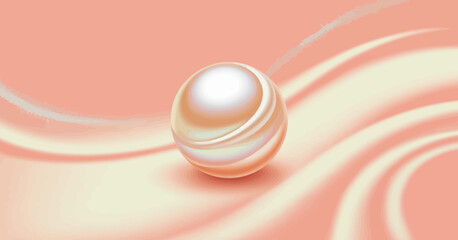 This image features a single elegant pearl floating on a soft, smooth background, symbolizing beauty, luxury, and sophistication in product design.
