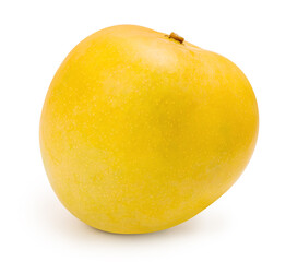 Yellow Mango on white background, Sweet Yellow Mango tropical fruit isolate on white with clipping path.