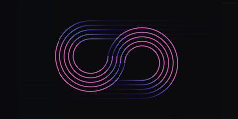 A glowing infinity symbol made of multiple lines with a blue and pink gradient on a dark background, suggesting motion and technology. © Ahmad