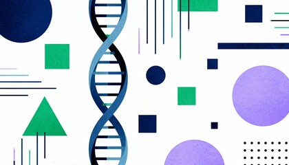 Geometric DNA Helix - Genetic Research & Biotechnology