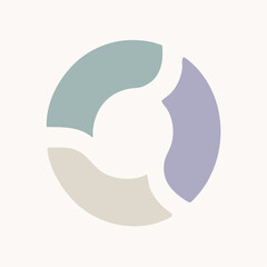 Abstract Circular Design with Pastel Color Segments Modern Logo Concept