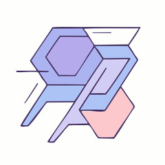 Abstract geometric shape with pastel colors minimalist modern design