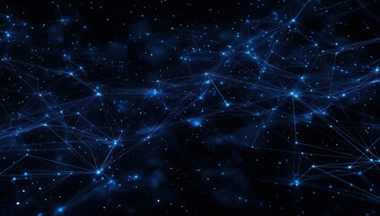 Fototapeta premium Abstract network of interconnected points and lines in deep space