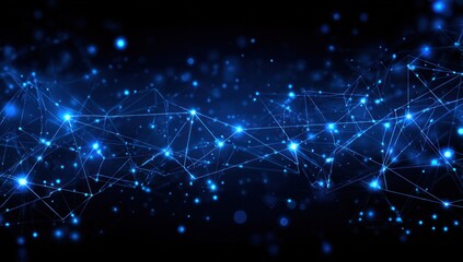 Obraz premium Abstract network design with glowing blue points and lines