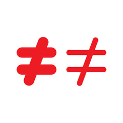 Fototapeta premium red unequal icon