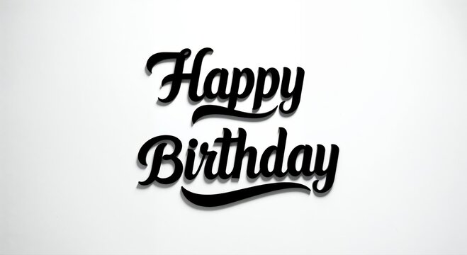 Simple Birthday Message: A minimalist graphic composition showcases a stylish 'Happy Birthday' greeting, exuding a sense of celebration and joy.