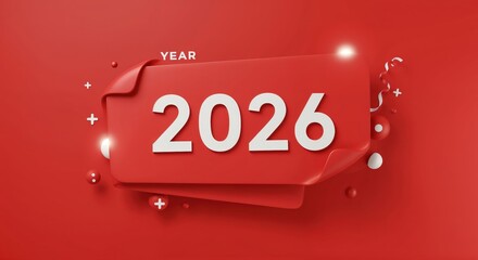 The Year Ahead: A 2026 announcement in a modern and inviting aesthetic, symbolizing optimism and the promise of new beginnings.