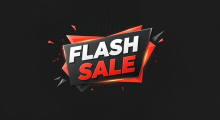 Flash Sale: Dynamic visuals with bold text against a modern background, capturing the essence of limited-time offers.