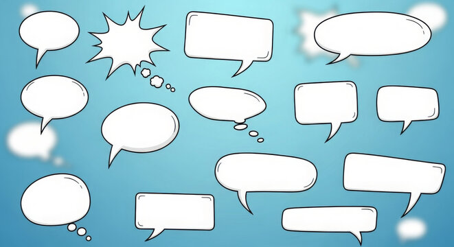 set of speech buble png format for design