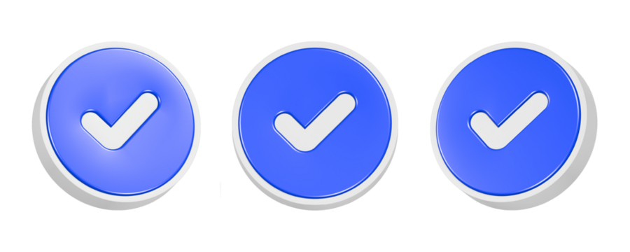 3d rendering icon  checklist button in blue color