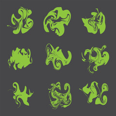 Abstract Black and White Liquid Shapes &ndash; Modern Fluid Ink Blobs Graphic Elements