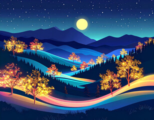 valley of lights at mountain landscape 2025
