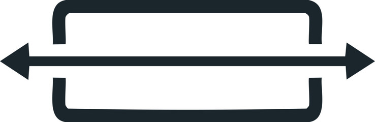 Obraz premium Abstract visual representation of bidirectional arrows flanking a rectangular frame, symbolizing connection and directionality