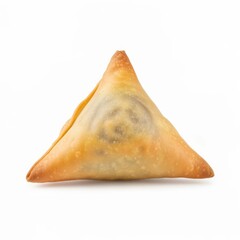 Golden baked triangular pastry with savory filling, a popular snack food treat