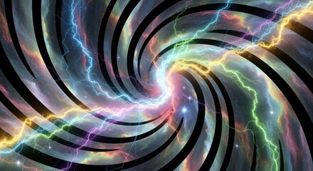 Striking ethereal cosmic vortex with radiant energy and spiraling vortex design
