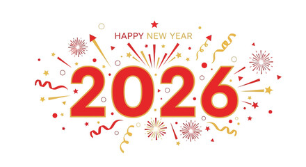 Celebrate a bright new year with this festive 2026 graphic, perfect for holiday cards and cheerful party invitations ready to spread joy and new beginnings.