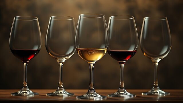 decade. Artistic visualization of wine glasses becoming more fragile with each decade marker, balancing enjoyment and health, bar promotions.