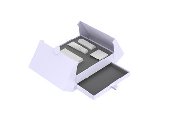 Empty Unique foldable luxury magnetic closure gift box. 3d illustration