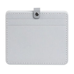 Front view of gray plastic card holder isolated on white background