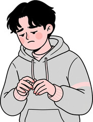 부끄러운 얼굴 표정 