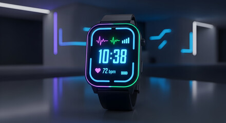 digital watch on black background