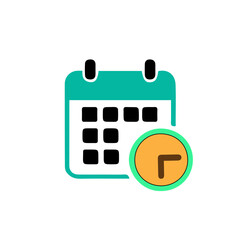 Date Clock Icon Design
