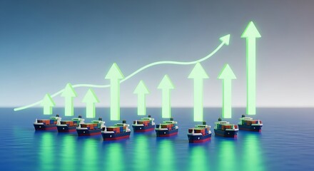 Growth Chart with Cars - Illustrating Automotive Industry Progress.