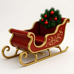 Classic Santa Sleigh with Wrapped Festive Gifts