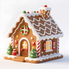 Decorated Gingerbread House for Christmas Celebration