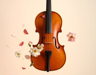Fototapeta premium What happens when you mix a violin with flowers? the result is stunning