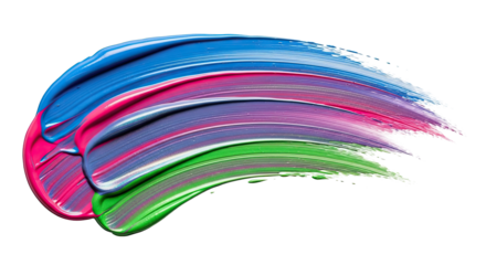 Multi color swipe cosmetic smear dynamic look over white